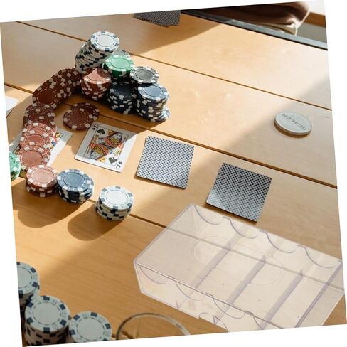 GALPADA Multi Function Transparent Poker Chip Case Large Capacity Chip Storage Box Wear Resistant Organizer for Game Night and Accessories in Kuwait