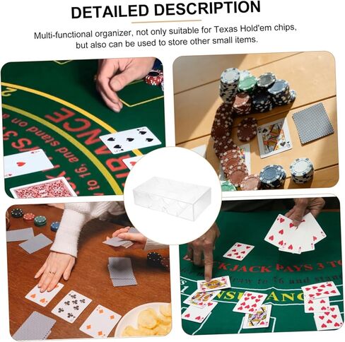 GALPADA Multi Function Transparent Poker Chip Case Large Capacity Chip Storage Box Wear Resistant Organizer for Game Night and Accessories in Kuwait