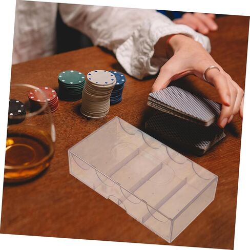 GALPADA Multi Function Transparent Poker Chip Case Large Capacity Chip Storage Box Wear Resistant Organizer for Game Night and Accessories in Kuwait