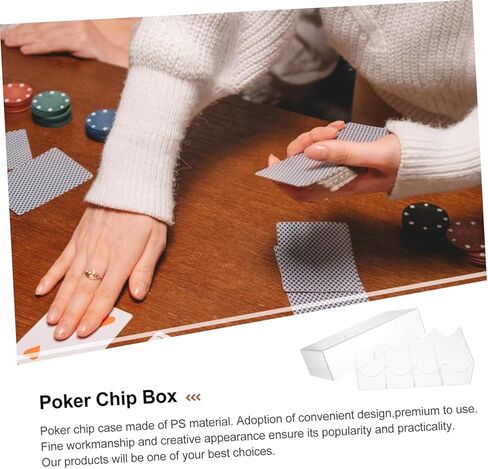 GALPADA Multi Function Transparent Poker Chip Case Large Capacity Chip Storage Box Wear Resistant Organizer for Game Night and Accessories in Kuwait