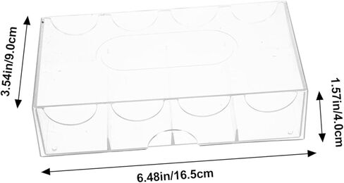 Vaguelly Multi Functional Transparent Poker Chip Box with Compartments Wear Resistant Storage Case for Household Chip and Accessories for and Small Item Organization in Kuwait