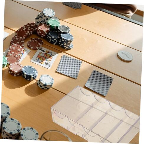 Vaguelly Multi Functional Transparent Poker Chip Box with Compartments Wear Resistant Storage Case for Household Chip and Accessories for and Small Item Organization in Kuwait