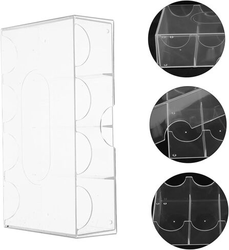 Vaguelly Multi Functional Transparent Poker Chip Box with Compartments Wear Resistant Storage Case for Household Chip and Accessories for and Small Item Organization in Kuwait