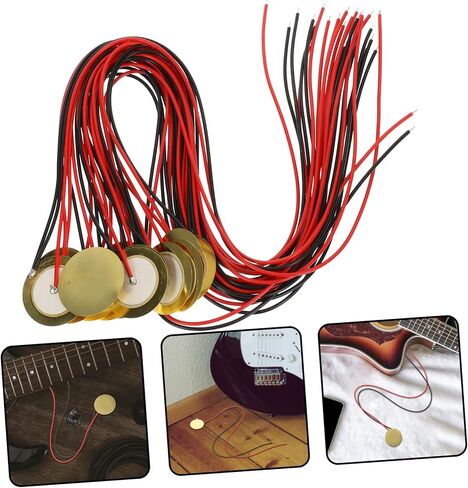 15Pcs Piezo Discs Acoustic Guitar Pickup Transducer Pre Wired for Easy Installation Durable Material Versatile for Drums and Other Instruments Enhance Audio Effect in Saudi Arabia