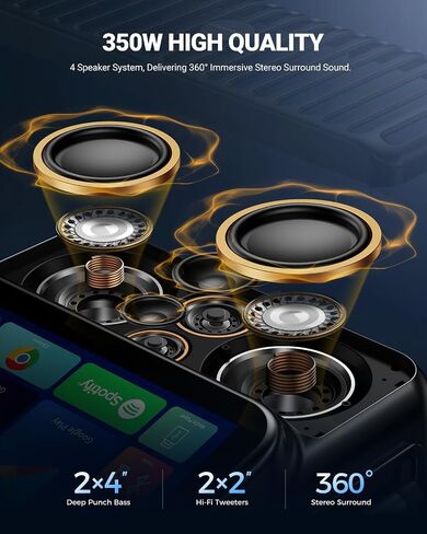 SEALIGHT Karaoke Machine for Adults-with Screen 13.3", Karokee Machine with 350W Bluetooth Speaker, 2 Wireless Mics, DJ Lights & Pitch Correction, Professional Karaoke System for Home Party(Upgraded) in Saudi Arabia