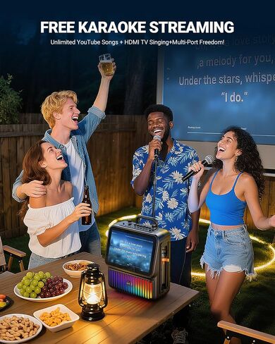 SEALIGHT Karaoke Machine for Adults-with Screen 13.3", Karokee Machine with 350W Bluetooth Speaker, 2 Wireless Mics, DJ Lights & Pitch Correction, Professional Karaoke System for Home Party(Upgraded) in Saudi Arabia