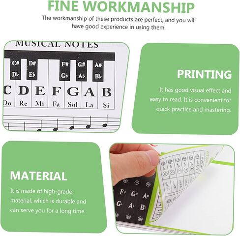 1Set Practical Removable Piano Keyboard Stickers for Keys Smooth Decals for Beginners Easy Install Removal Durable Teaching Accessory in Saudi Arabia