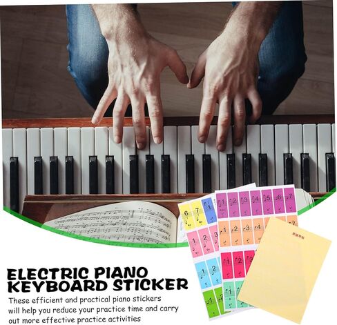 2 قطعة لوحة مفاتيح البيانو الكهربائية ملصق البيانو اكسسوارات المبتدئين الشارات in Kuwait