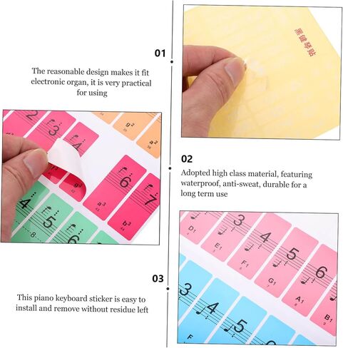 2 قطعة لوحة مفاتيح البيانو الكهربائية ملصق البيانو اكسسوارات المبتدئين الشارات in Kuwait