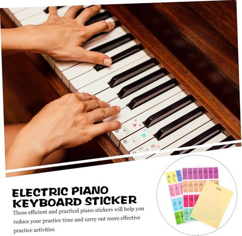 2 قطعة لوحة مفاتيح البيانو الكهربائية ملصق البيانو اكسسوارات المبتدئين الشارات in Kuwait