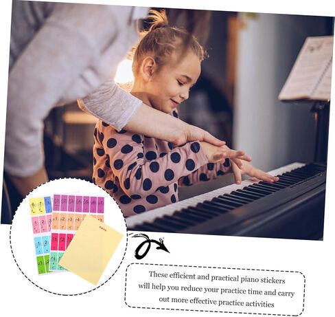 2 قطعة لوحة مفاتيح البيانو الكهربائية ملصق البيانو اكسسوارات المبتدئين الشارات in Kuwait