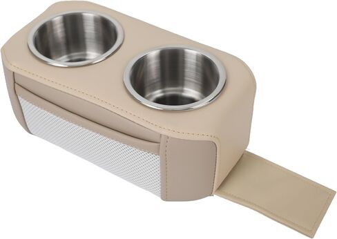 Boat Seat Cup Holders for Drinks,Pontoon Cup Holders for Boat, Marine Pontoon Double Drink Holder with Side Pocket,Must Have Boat Accessories White&Grey-1Pack in Saudi Arabia