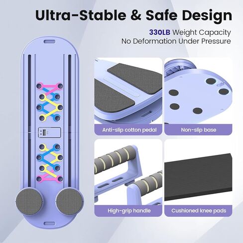 Pilates Board, Pilates Reformer Set with Timer, 8-in-1 Foldable Pilates at Home Workout Equipment, Pilates Reformer Equipment for Women Full Body Workout, Fitness, Exercise, Abs, Core in Kuwait