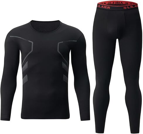 2 Piece Men’s Workout Set Long Sleeve Compression Top and Pants, Quick Dry Gym Training Tracksuit for Running Fitness Yoga in Saudi Arabia