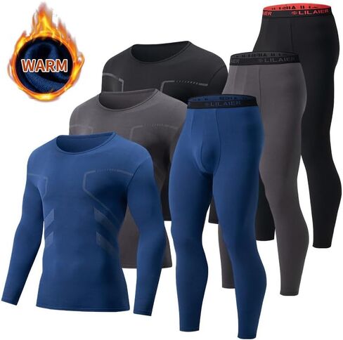 2 Piece Men’s Workout Set Long Sleeve Compression Top and Pants, Quick Dry Gym Training Tracksuit for Running Fitness Yoga in Saudi Arabia