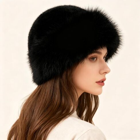 Women's Winter Trapper Hat Warm Ear Flap Design with Windproof Thermal Feature,Ideal for Outdoor Activities,Daily Commute Black in Saudi Arabia