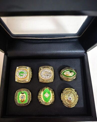 TREASURE GreenBayCity 1961 65 66 67 96 2010 CHAMPIONSHIP RING PACKER & LUXURY LEGEND VICTORIOUS RARE SPORTS FAN GIFT SERIES - WITH SANDALWOOD BOX HOLIDAY SHOW COLLECT in Saudi Arabia