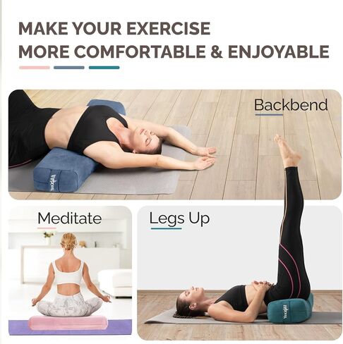 Yes4All Triple-Layer Sponge Yoga Bolster Pillow for Restorative Yoga & Meditation - Versatile Yoga Support Pillow, Balance & Poses Modification in Saudi Arabia