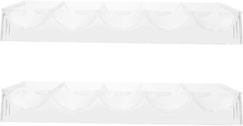 Yardwe 2pcs Transparent Acrylic Poker Chip Holder Multi-grid Storage Tray for Easy Classification for and Other Game Chips Portable Design for Home Travel in Kuwait