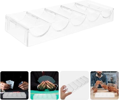 Yardwe 2pcs Transparent Acrylic Poker Chip Holder Multi-grid Storage Tray for Easy Classification for and Other Game Chips Portable Design for Home Travel in Kuwait