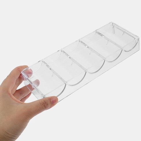 Yardwe 2pcs Transparent Acrylic Poker Chip Holder Multi-grid Storage Tray for Easy Classification for and Other Game Chips Portable Design for Home Travel in Kuwait