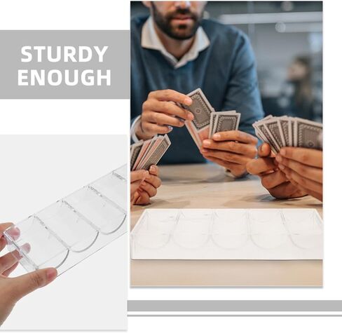 Yardwe 2pcs Transparent Acrylic Poker Chip Holder Multi-grid Storage Tray for Easy Classification for and Other Game Chips Portable Design for Home Travel in Kuwait