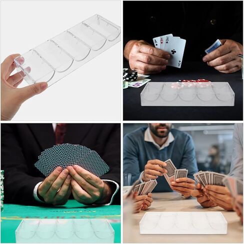 Yardwe 2pcs Transparent Acrylic Poker Chip Holder Multi-grid Storage Tray for Easy Classification for and Other Game Chips Portable Design for Home Travel in Kuwait