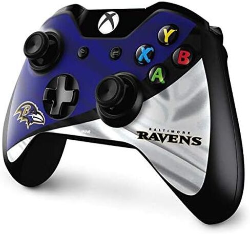 ملصق Skinit المخصص للألعاب متوافق مع وحدة تحكم Xbox One - تصميم مرخص رسميًا من NFL Baltimore Ravens in Kuwait