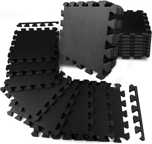 Interlocking Gym Foam Tiles 12 "× 12 ", EVA Foam Gym Flooring for Home Gym, 20 Tiles Non-Slip & Shock-Absorbing Waterproof Floor Mats, Protective Flooring Mat for Workout Equipment, Easy to Store in Saudi Arabia