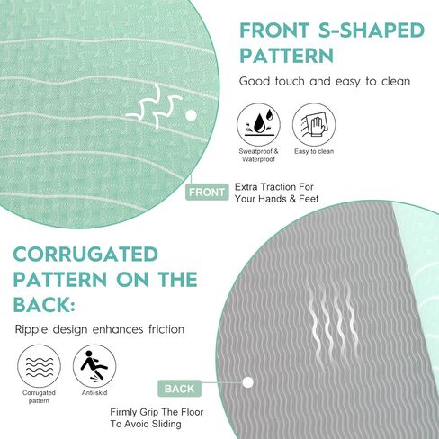 سجادة يوغا مطاطية صديقة للبيئة | سجادة يوجا سميكة غير قابلة للانزلاق مع خطوط محاذاة للنساء والرجال | لون الرحلة | بساط تمرين متين وخالي من اللاتكس للمنزل والبيلاتس واللياقة البدنية من ENERGI CORE in Kuwait