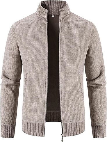 Muscularfit Casual Zip Up Sweaters for Men 2024 Trendy Long Sleeve Cable Knit Cardigan Sweater with Pockets Winter Warm Coat in Saudi Arabia