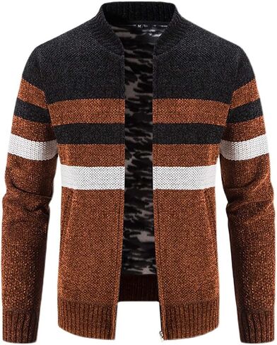 Muscularfit Casual Zip Up Sweaters for Men 2024 Trendy Long Sleeve Cable Knit Cardigan Sweater with Pockets Winter Warm Coat in Saudi Arabia