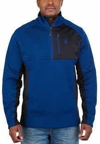 Spyder Men's Half Zip Sweater Gait Knit Pullover Jacket (XL, Blue) in Saudi Arabia