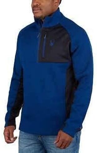 Spyder Men's Half Zip Sweater Gait Knit Pullover Jacket (XL, Blue) in Saudi Arabia