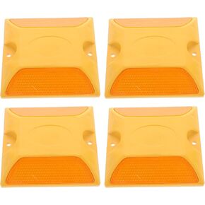 علامات الطريق العاكسة على الوجهين من Yardwe، 4 عبوات مقاس 3.93 × 3.93 × 0.78 بوصة، أوتاد عاكسة للرصيف متينة للممرات ومسارات الدراجات ومواقف السيارات والسلامة المرورية in Kuwait