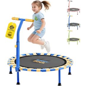 سبورتسول ترامبولين صغير مقاس 91.44 سم للأطفال من سن 3 إلى 6 سنوات، قابل للطي وخالي من الربيع، ترامبولين صغير للأطفال في الأماكن المغلقة والخارجية مع شريط مقبض قابل للتعديل in Kuwait