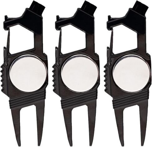 BOXOB 3pcs 7-in-1 Golf Turf Repair Tool, Divot Repair Tool with Magnetic Ball Marker Bottle Opener Groove Cleaner Club Holder & Putter Alignment Golf Accessories for Men Women Golfers in Saudi Arabia