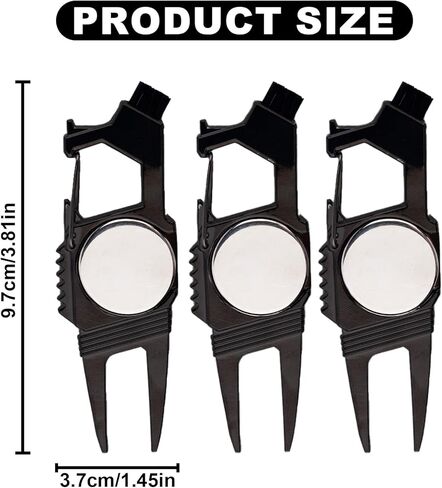 BOXOB 3pcs 7-in-1 Golf Turf Repair Tool, Divot Repair Tool with Magnetic Ball Marker Bottle Opener Groove Cleaner Club Holder & Putter Alignment Golf Accessories for Men Women Golfers in Saudi Arabia