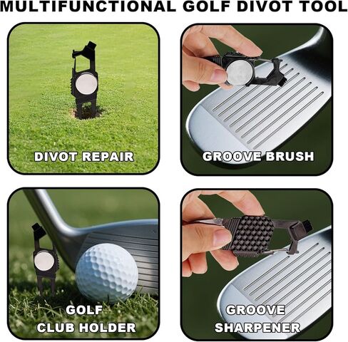 BOXOB 3pcs 7-in-1 Golf Turf Repair Tool, Divot Repair Tool with Magnetic Ball Marker Bottle Opener Groove Cleaner Club Holder & Putter Alignment Golf Accessories for Men Women Golfers in Saudi Arabia