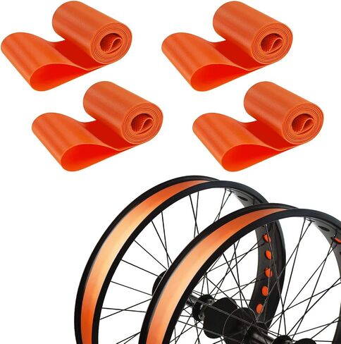 ADDMOTOR Rim Strip Rim Tape 26 inch Fat tire Liner PVC Inner Tube Cushion Protector Anti Puncture for Bikes 4PCS in Saudi Arabia