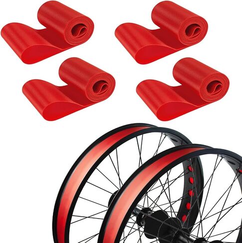 ADDMOTOR Rim Strip Rim Tape 26 inch Fat tire Liner PVC Inner Tube Cushion Protector Anti Puncture for Bikes 4PCS in Saudi Arabia