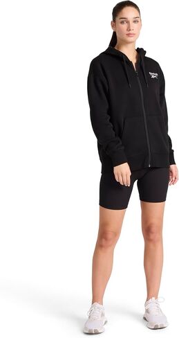 Reebok womens Embroidery Full-zip Hoodie, Standard Fit, Midweight Cotton-poly Fabric in Saudi Arabia