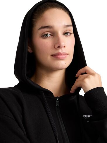 Reebok womens Embroidery Full-zip Hoodie, Standard Fit, Midweight Cotton-poly Fabric in Saudi Arabia