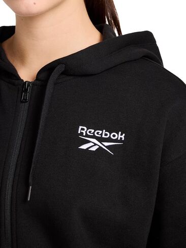 Reebok womens Embroidery Full-zip Hoodie, Standard Fit, Midweight Cotton-poly Fabric in Saudi Arabia