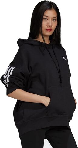 adidas Originals Women's Adicolor Classics Oversize Hoodie Sweatshirt, Black in Saudi Arabia