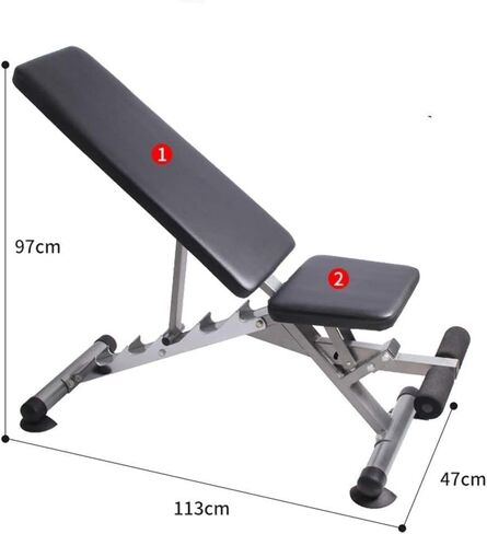 Folding Fitness Bench, Dumbbell Bench, Weight Lifting Bench, Suitable for Home/Gym, 106 x 47 x 17 cm in Saudi Arabia