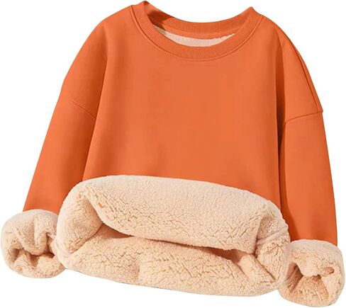 للجنسين بنين بنات الصوف بلوزات الاطفال Crewneck سترة سميكة شيربا اصطف البلوز الشتاء الدافئ القمم ملابس توين in Kuwait