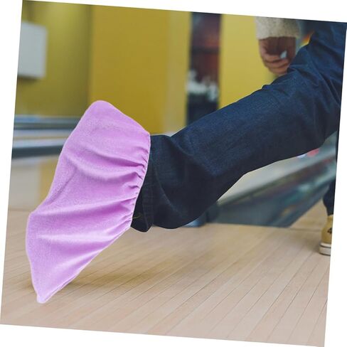 Bowling Shoe Covers Non-Slip Reusable Lint Material Thick Indoor Protector 4 Pairs for Women Men for Home Use Bowling Accessories Violet in Saudi Arabia