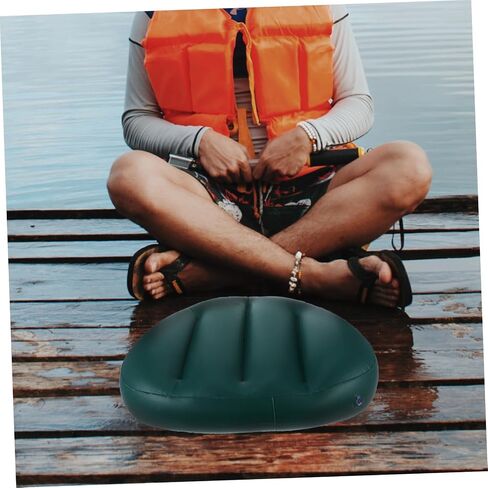 Kisangel Inflatable River Boat Cushion Portable Seating Cushion with Back Rest for Kayaking Fishing and Lightweight Reusable Easy to Store in Saudi Arabia