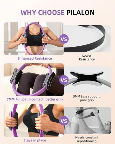 Pilates Ring Set - Studio-Grade Anti-Deformation Pilates Kit - Pilates Equipment for Home Workout - 14'' Pilates Ring, Pilates Ball, 2 Dumbbells, 5 Resistance Bands for Toning Arms, Thighs in Saudi Arabia